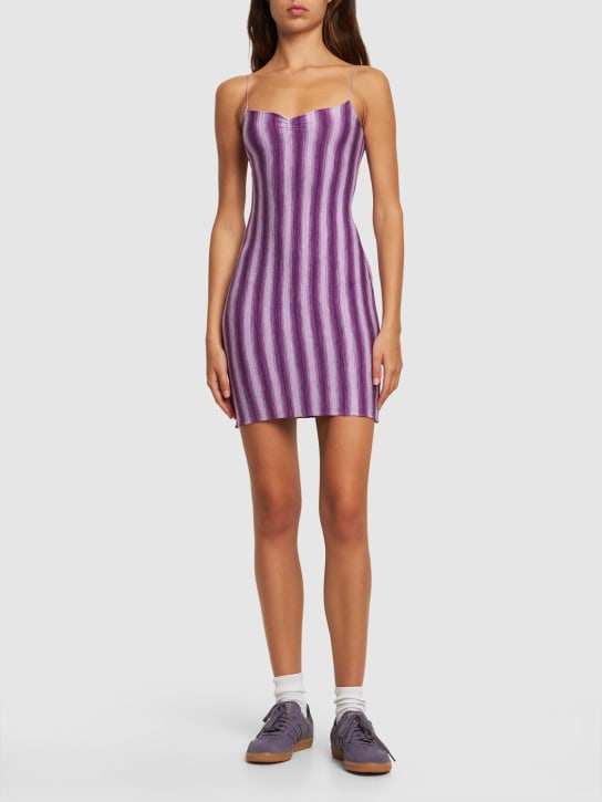 Gimaguas: Simi striped viscose mini dress - Lilac/Multi - women_1 | Luisa Via Roma