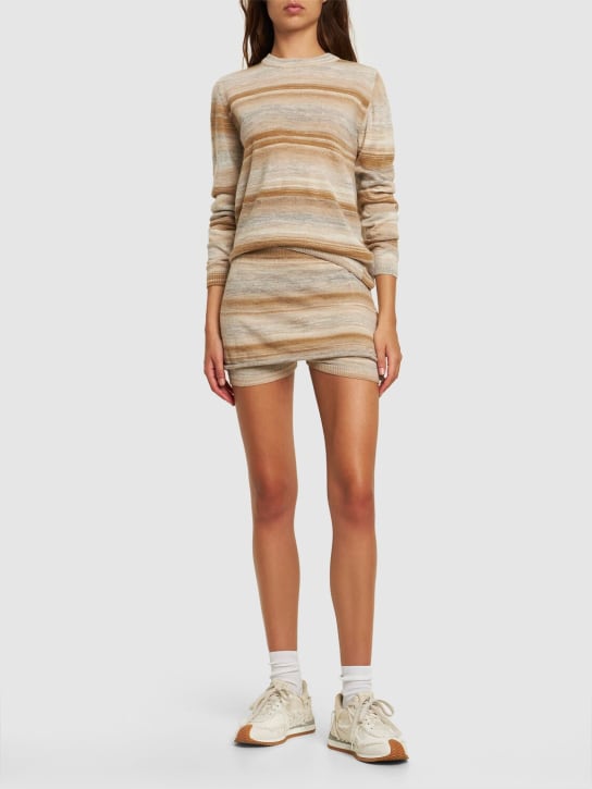 Gimaguas: Cezza striped acrylic blend sweater - Beige/Multi - women_1 | Luisa Via Roma