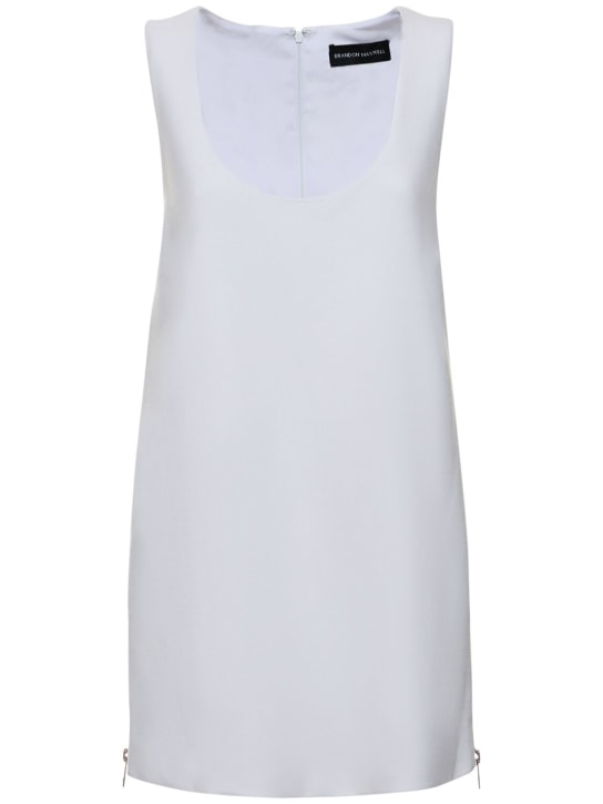 Brandon Maxwell: Wool crepe sleeveless mini dress - Açık Mavi - women_0 | Luisa Via Roma
