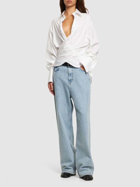 Peter Do: Camicia in popeline di misto cotone - Off-White - women_1 | Luisa Via Roma