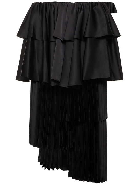 Satin double pleated midi skirt - Noir Kei Ninomiya - Women