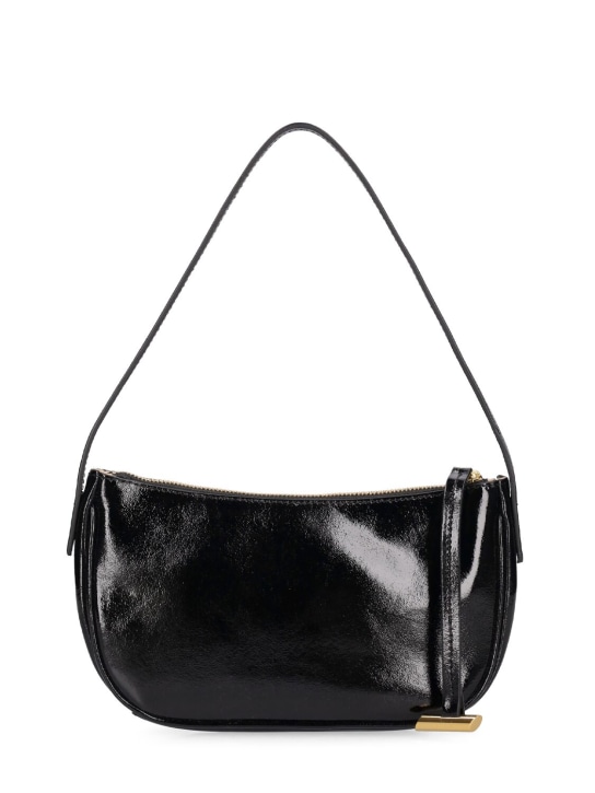 Little Liffner: Mini Moon leather shoulder bag - Glossy Black - women_0 | Luisa Via Roma