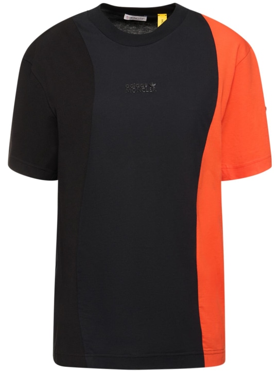 Moncler Genius: Moncler x adidas cotton t-shirt - Black/Red - women_0 | Luisa Via Roma
