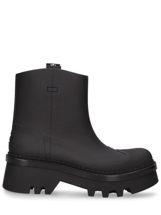 Chloé: 55mm Raina rubber rain boots - Siyah - women_0 | Luisa Via Roma