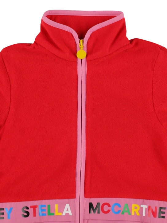 Stella Mccartney Kids: Tech fleece zip-up jacket - Red/Pink - kids-girls_1 | Luisa Via Roma