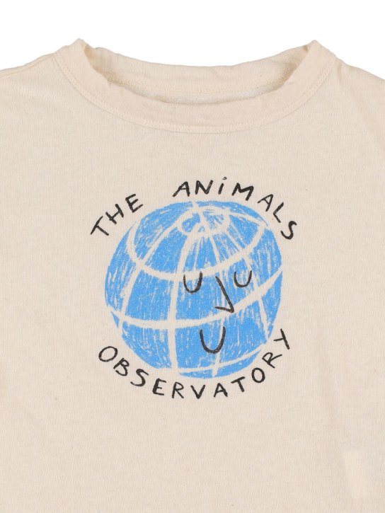 The Animals Observatory: LVR Exclusive printed cotton t-shirt - Off-White - kids-girls_1 | Luisa Via Roma