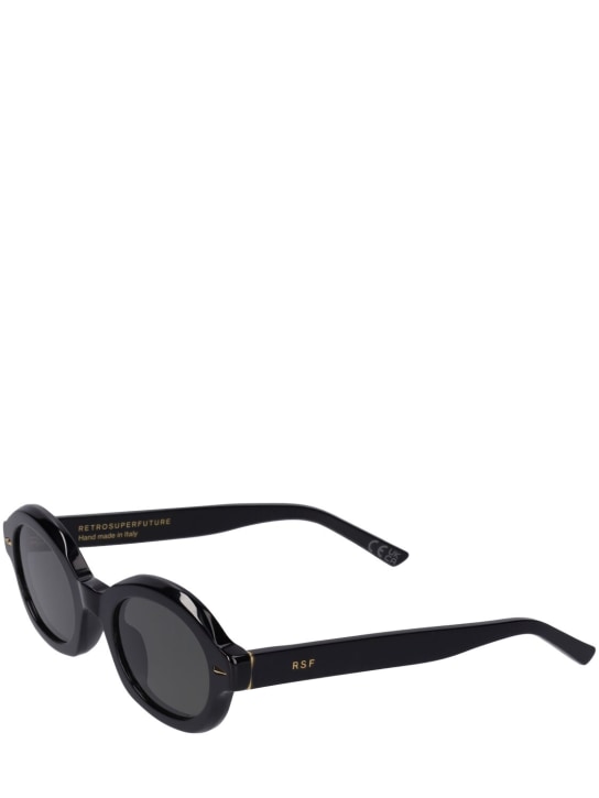 Retrosuperfuture: Marzo Black round acetate sunglasses - Black/Grey - men_1 | Luisa Via Roma