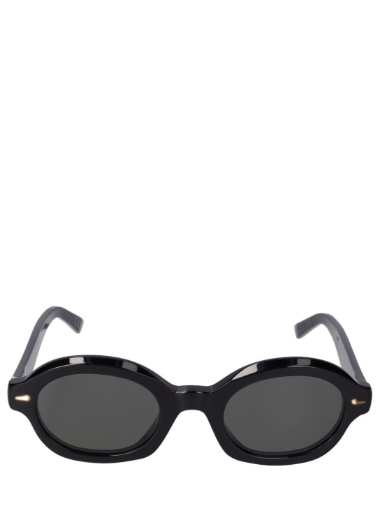 Retrosuperfuture: Schwarze, runde Sonnenbrille aus Acetat „Marzo“ - Schwarz/Grau - women_0 | Luisa Via Roma