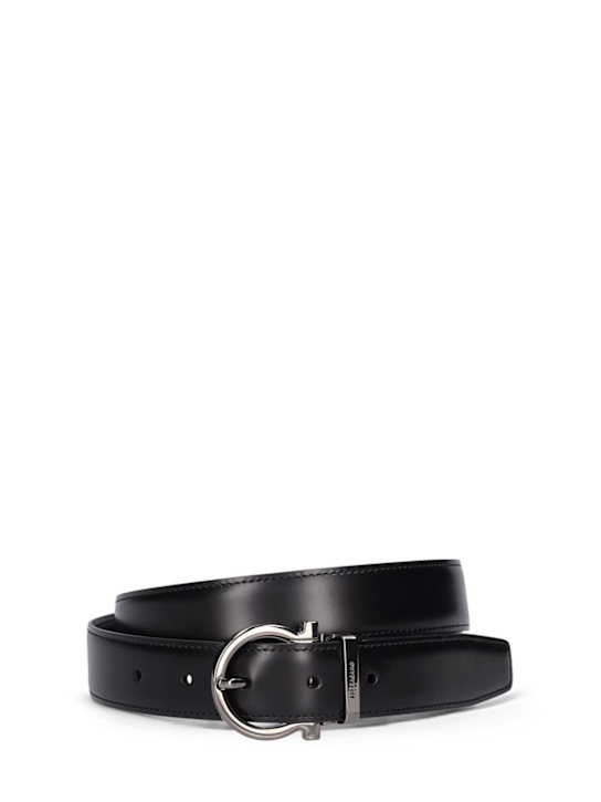 Ferragamo: 3cm Reversible leather belt - men_0 | Luisa Via Roma