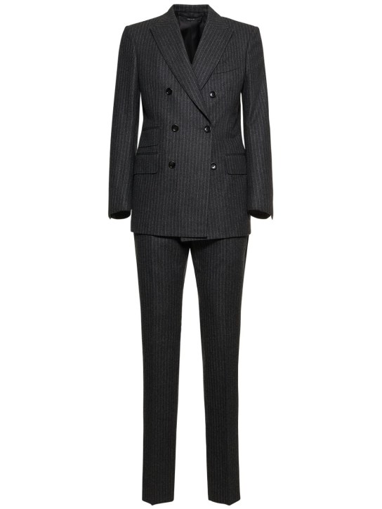 Tom Ford: Atticus pinstriped wool flannel suit - Dark Grey - men_0 | Luisa Via Roma
