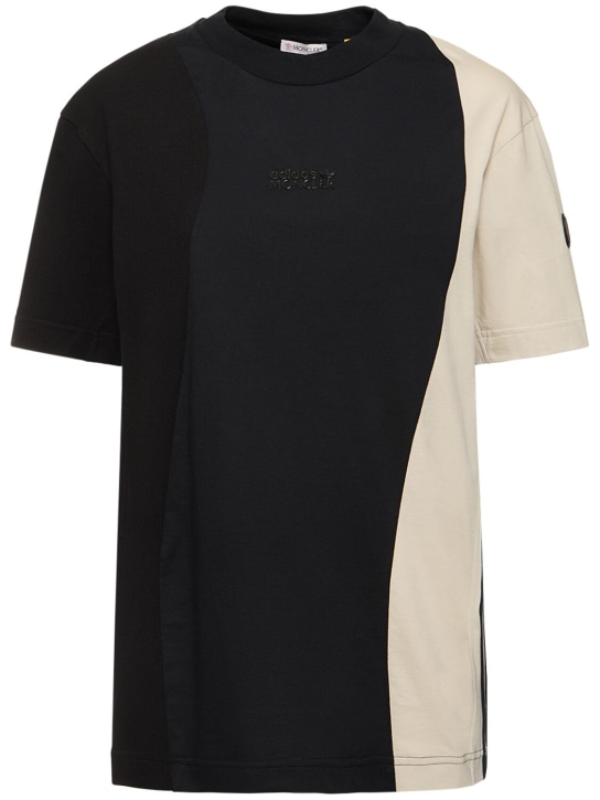 Moncler Genius: T-shirt Moncler x adidas in cotone - Nero/Grigio - women_0 | Luisa Via Roma