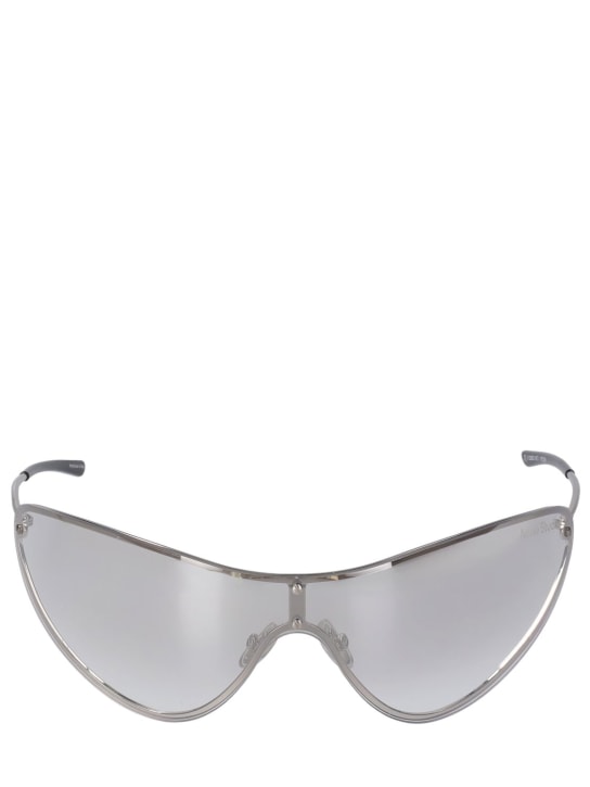 Acne Studios: Maskensonnenbrille aus Metall „Antus“ - Klar/Silber - men_0 | Luisa Via Roma