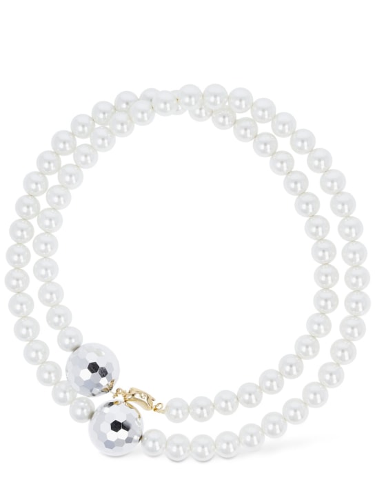 Timeless Pearly: Double wrap pearl collar necklace - Pearl/Silver - women_0 | Luisa Via Roma