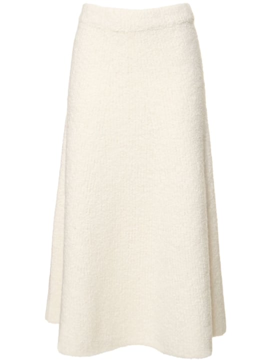Gabriela Hearst: Falda de punto de seda de cintura alta - Marfil - women_0 | Luisa Via Roma
