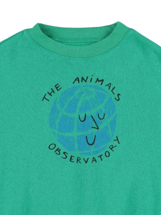 The Animals Observatory: Sweatshirt aus Baumwolle mit Druck, LVR Exclusive - Grün - kids-girls_1 | Luisa Via Roma