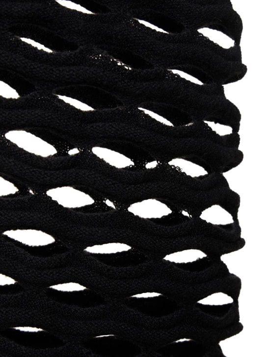 JUNYA WATANABE: Wool tubular mesh sweater - Black - men_1 | Luisa Via Roma