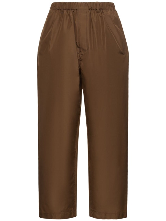 Lemaire: Silk relaxed pants - Tobacco - men_0 | Luisa Via Roma