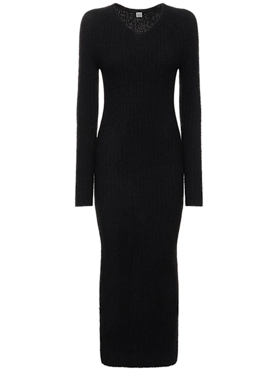 Toteme: Ribbed wool blend midi dress - women_0 | Luisa Via Roma