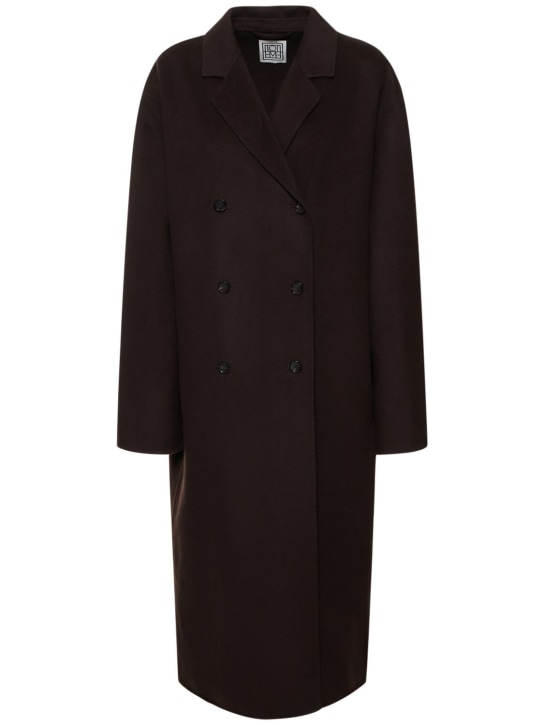Toteme: Signature wool doublé coat - Brown - women_0 | Luisa Via Roma