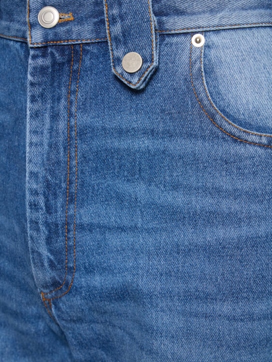 EGONlab: Wide leg cotton denim jeans - Blue - men_3 | Luisa Via Roma