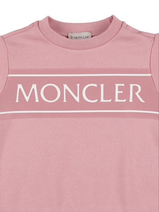 Moncler: 브러시드 코튼 스웨트셔츠 - 핑크 - kids-girls_1 | Luisa Via Roma