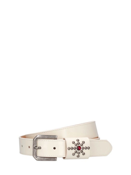 HTC Los Angeles: 3cm Studded leather belt - Butter - women_0 | Luisa Via Roma