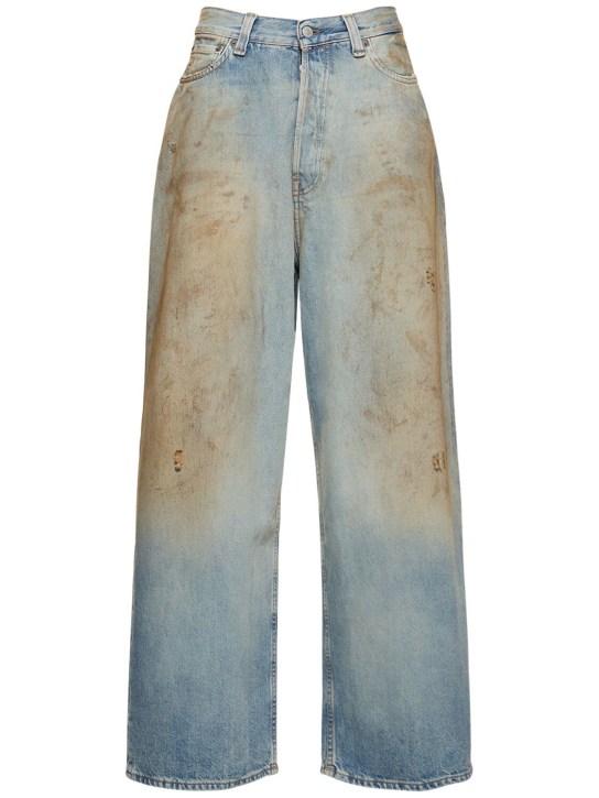 Acne Studios: Penicillin low rise denim wide jeans - Mid Blue - women_0 | Luisa Via Roma