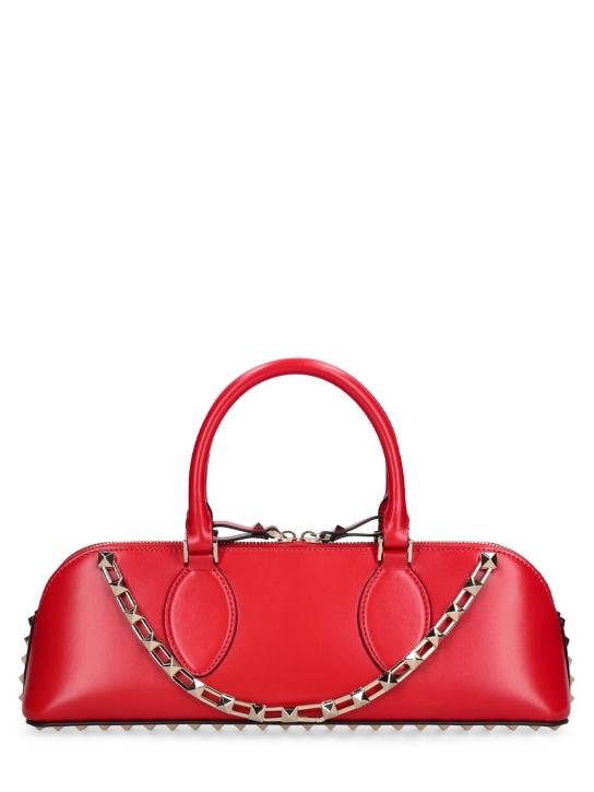 Valentino Garavani: Duffle Rockstud leather bag - Rouge Pur - women_0 | Luisa Via Roma