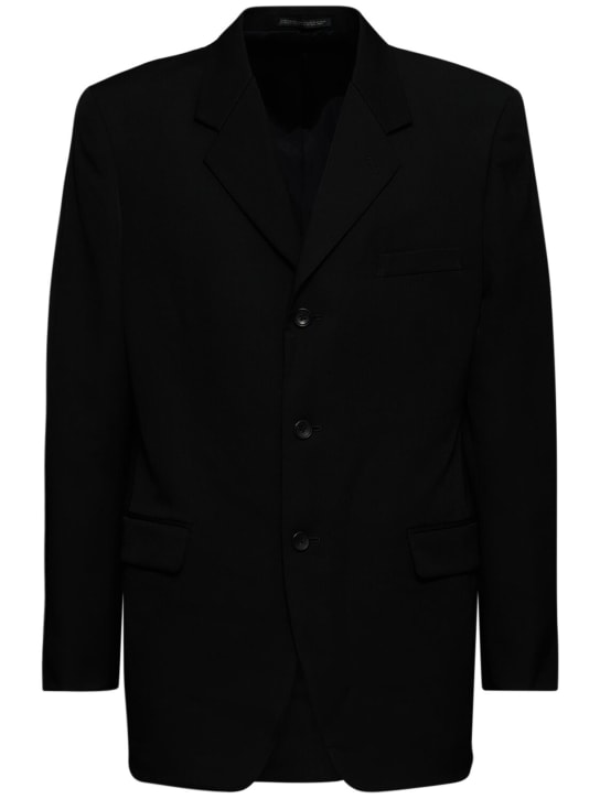 Yohji Yamamoto: J-cdh wool buttoned jacket - Black - men_0 | Luisa Via Roma