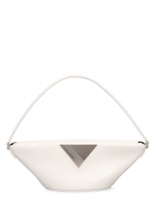 The Attico: Piccola leather shoulder bag - White - women_0 | Luisa Via Roma