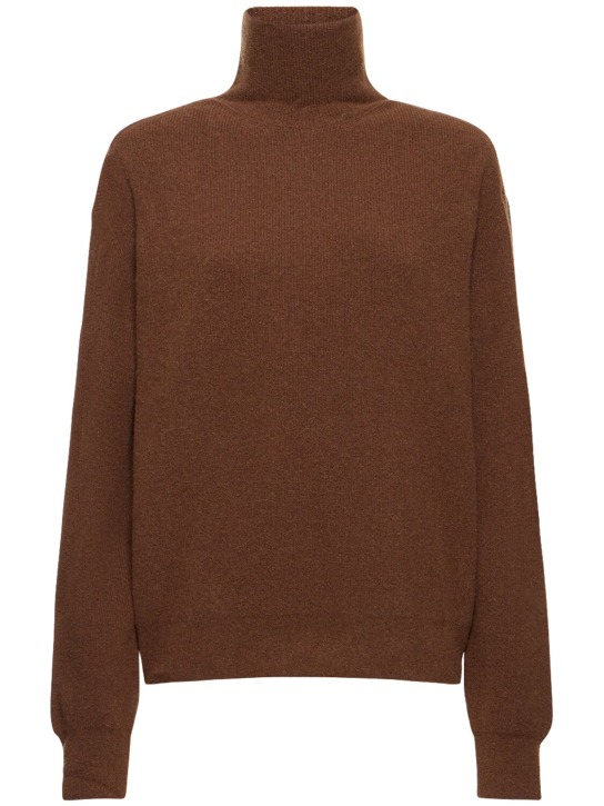 Lemaire: Wool blend turtleneck sweater - Kahverengi - women_0 | Luisa Via Roma