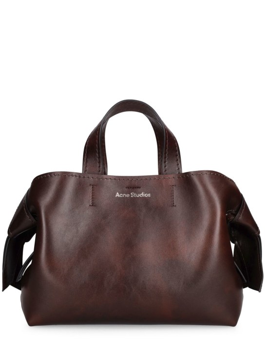 Acne Studios: EW Musubi aged leather tote bag - Dark Brown - women_0 | Luisa Via Roma