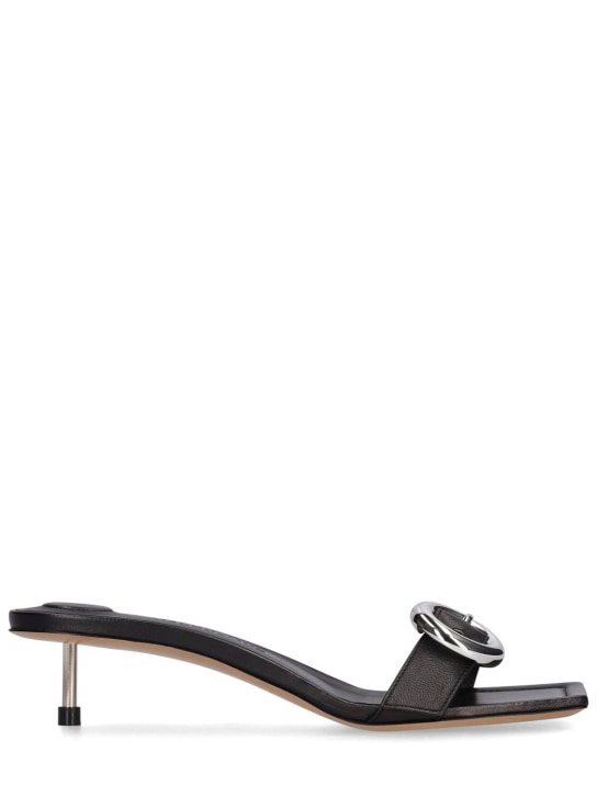 Jacquemus: 35mm Regalo leather mule sandals - Siyah - women_0 | Luisa Via Roma