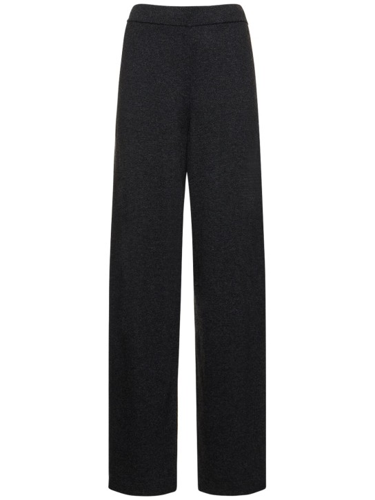 Lemaire: Soft wool blend curved pants - Grey - women_0 | Luisa Via Roma