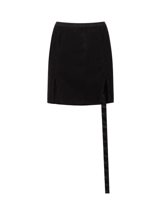 Rick Owens DRKSHDW: Lido cotton corduroy mini skirt - Black - women_0 | Luisa Via Roma