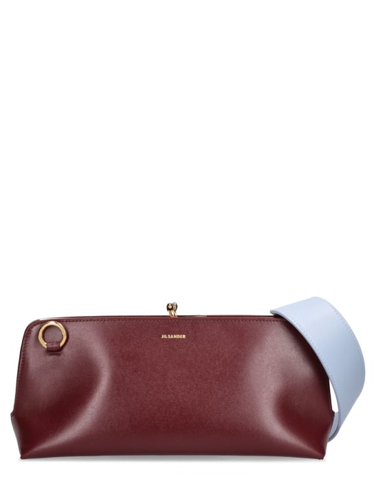 Jil Sander: Small Goji leather shoulder bag - Grape - women_0 | Luisa Via Roma