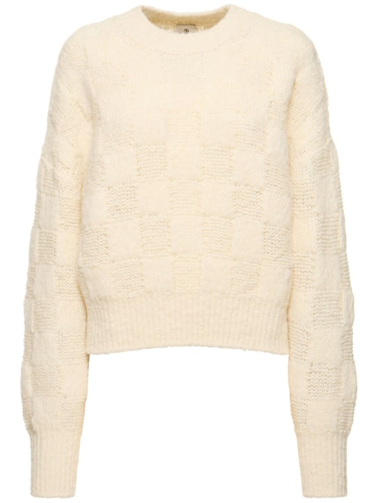 ANINE BING: Bennett wool blend sweater - White - women_0 | Luisa Via Roma