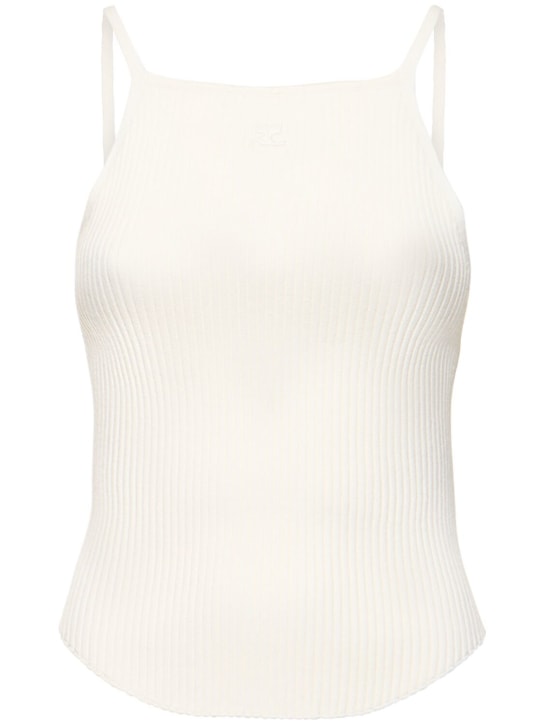 Ribbed-knit tank top in red - Courreges