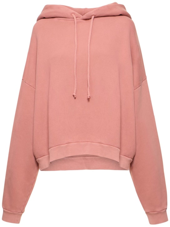 Acne Studios: Garment dyed cotton hoodie - Vintage Pink - women_0 | Luisa Via Roma