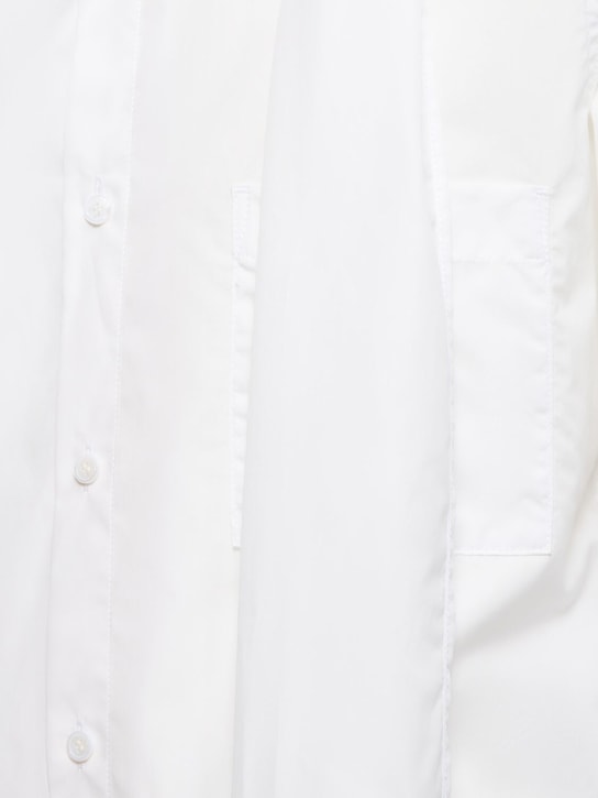 Yohji Yamamoto: U Stole chain stitch cotton shirt - White - men_1 | Luisa Via Roma