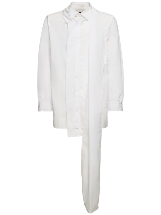 Yohji Yamamoto: U Stole chain stitch cotton shirt - White - men_0 | Luisa Via Roma