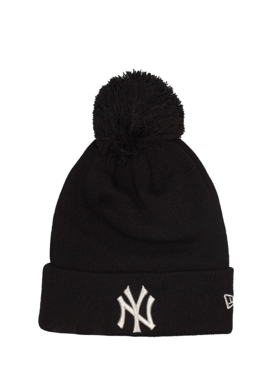 New Era: NY Yankees绒球装饰针织便帽 - 黑色/银色 - women_0 | Luisa Via Roma