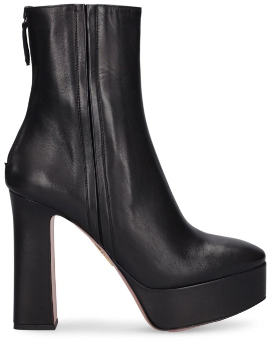 120mm Groove leather ankle boots - Thumbnail 1