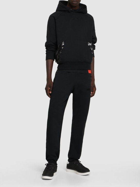 Moncler Genius: Moncler x adidas cotton hoodie - Black - men_1 | Luisa Via Roma