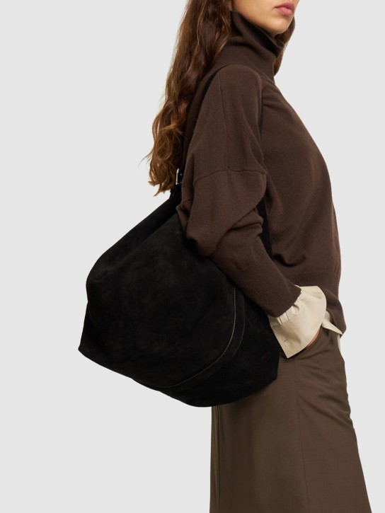 Toteme: Belted leather tote bag - Espresso - women_1 | Luisa Via Roma