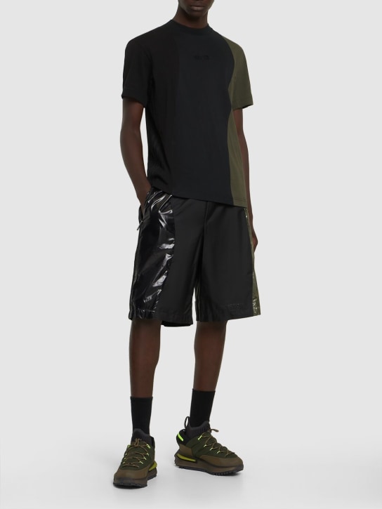 Moncler Genius: Moncler x adidas 코튼 티셔츠 - 블랙/그린 - men_1 | Luisa Via Roma