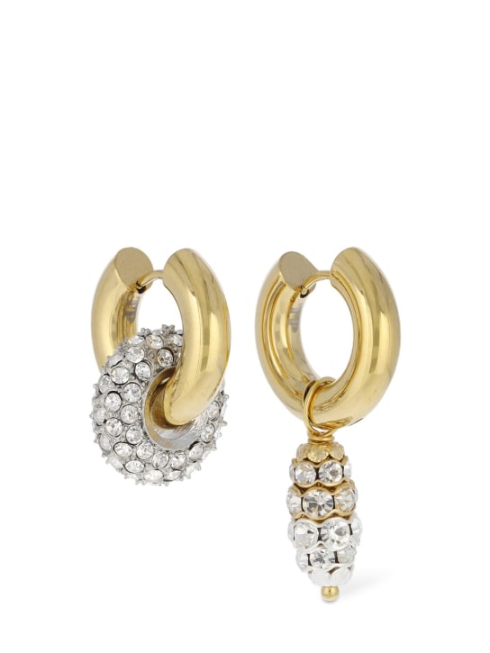 Timeless Pearly: Crystal charm mismatched earrings - Crystal/Gold - women_0 | Luisa Via Roma