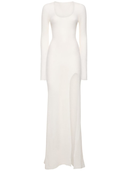 Jacquemus: La Robe Dao mohair blend long dress - White - women_0 | Luisa Via Roma