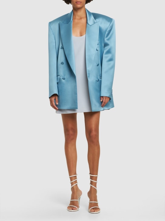 Magda Butrym: Silk satin oversized blazer jacket - Blau - women_1 | Luisa Via Roma