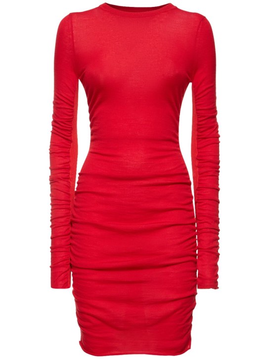 Jacquemus: La Robe Maille Nodo wool blend dress - Kırmızı - women_0 | Luisa Via Roma